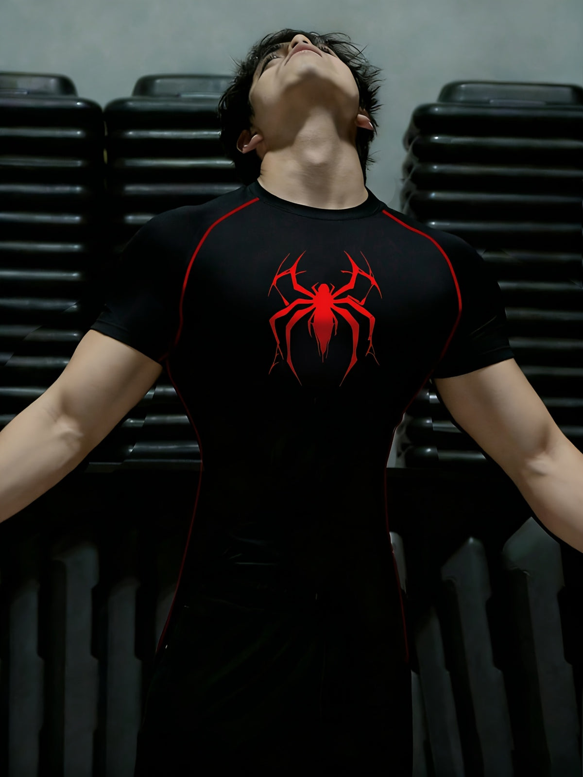 Spider-Man Gym Workout Fashionable Short-Sleeved
