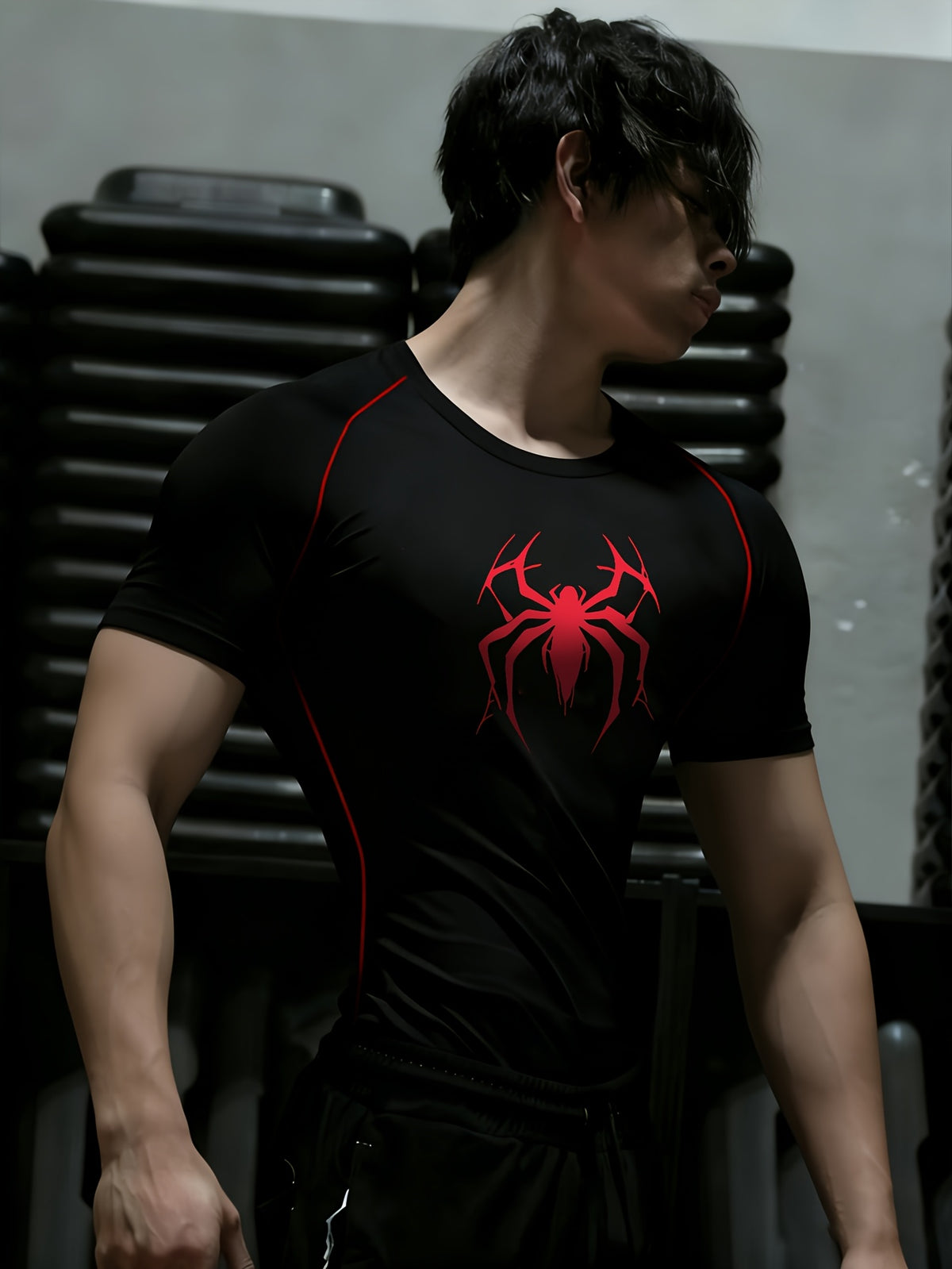 Spider-Man Gym Workout Fashionable Short-Sleeved